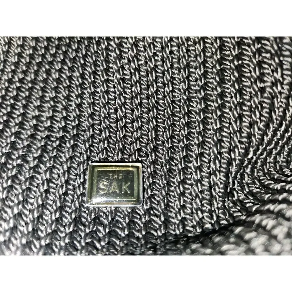 The SAK Black Crochet Purse Bag Zip Closure Interior Pockets